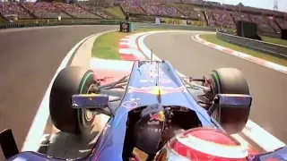 Sebastian Vettel has an "in in in...!" moment at Hungary