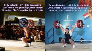 Lydia Valentin & Tatiana Kashirina Lifting at the 2014 & 2015 Arnold Weightlifting Championships