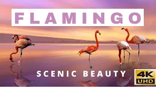 4K Flamingo scenic beauty | Relaxing scene | Beautiful Music | Royalty-free Video