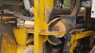 Firewood processor in action