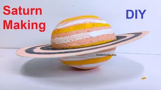 saturn model making using thermocol balls - diy - solar planets | howtofunda