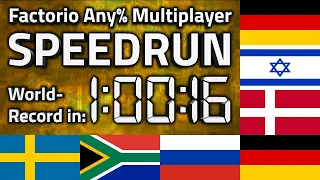 Factorio "Any% Multiplayer" Speedrun in 1:00:16 by TeamSteelaxe [0.18 World Record]