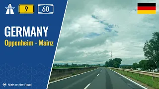 Driving in Germany: Bundesstraße B9 & Autobahn A60 from Oppenheim to Mainz
