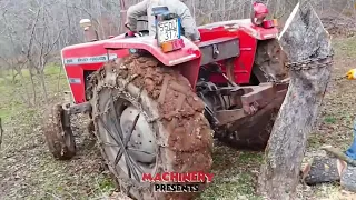 Top10 Dangerous Skills Tree Stump Removal With Tractors & Trucks!