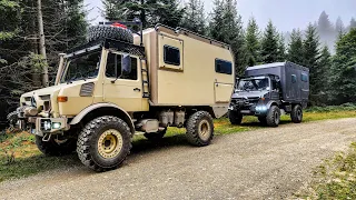 WE CAMPED ON THE PLATEAU WITH 2 UNIMOG CARAVANS