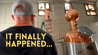 Making BOURBON whiskey for the first time on a BIG NEW STILL