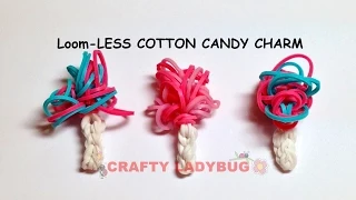 Rainbow Loom-LESS COTTON CANDY EASY Charm Tutorial by Crafty Ladybug. Wonder Loom, DIY LOOM