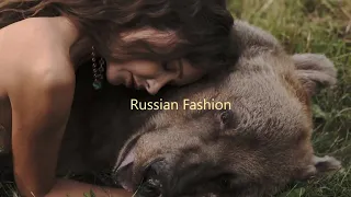Russian Bear Stepan and Fashion Model Aleksa Liu / Русский медведь Степан