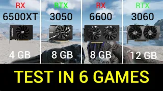 RX 6500XT vs RTX 3050 vs RX 6600 vs RTX 3060 | Test in 6 Games