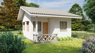 2 Bedrooms Simple Small House Design Idea in a 35sqm floor area (5mx7m) with Porch