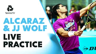 LIVE PRACTICE STREAM: Carlos Alcaraz and JJ Wolf Train In Madrid