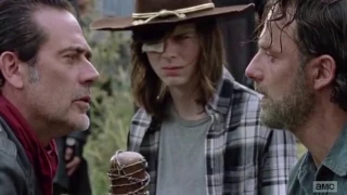 Rick and Negan scene on The walking Dead 7x16