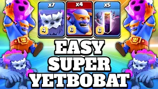 Easy Bat Spell With Yeti Super Bowler Th15 Attack Strategy!! 5 Bats + 7 Yeti + 4 Super Bowler | COC