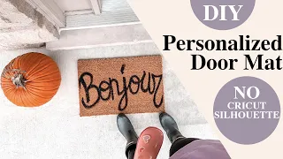 DIY | Personalized Door Mat | Under $15 | NO CRICUT or  SILHOUETTE Required