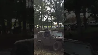 Smart car doing donuts at a mud bog#short