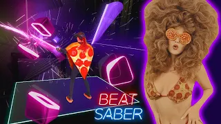 LITTLE BIG - TACOS in Beat Saber! PIZZA COSTUME! Funny Custom Songs.