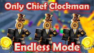 Only Chief Clockman and Support in Endless Mode Roblox Toilet Tower Defense