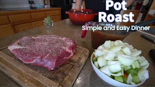 Simple and easy pot roast on the stovetop in a dutch oven