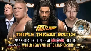 WWE Fastlane 2016: Brock Lesnar vs Dean Ambrose vs Roman Reigns No. 1 Contender Match (WWE 2K16) HD