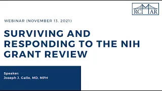 Surviving and Responding to the NIH Grant Review