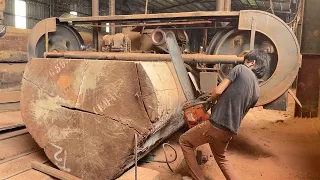 Process of Cutting Cracked Wood to Get Workpieces and Perfect Wood Sawing Technique