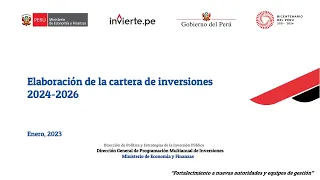 Elaboración de la cartera de inversiones 2024 – 2026