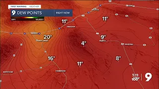 Windy conditions near Bear Fire east of Benson