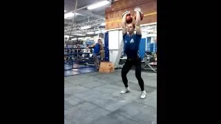 90reps Long Cycle 32kg kettlebells in 8min 35sec by Denis Vasilev