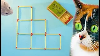 REMOVE 2 MATCHSTICKS TO GET 4 SQUARES