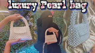 Finally bana liya luxury pearl bag  | pearl bag bussiness idea #pearlbag #diywithniks #diycrafts