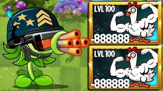 PvZ 2 Super Chicken  Zombie 100.000 HP Vs All Plants Max Level