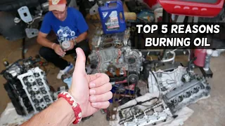 TOP 5 REASONS FOR INCREASED OIL CONSUMPTION IN CAR. CAR BURNS OIL