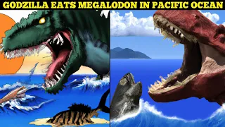 Godzilla Eats Megalodon in Pacific Ocean | Unknown