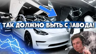 Перетяжка потолка в алькантару на Tesla Model 3! Полностью новый потолок для электрокара Tesla.