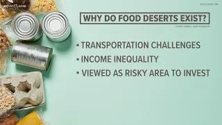 Why do so many food deserts exist in Louisville?