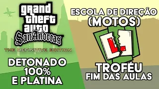 GTA San Andreas Definitive Edition - Detonado 100% e Platina - Escola Motos (Troféu Fim das Aulas)