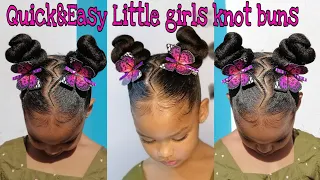 How to do :TOP KNOT BUNS / SPACE BUNS ON LITTLE GIRLS WITH BUTTERFLIES