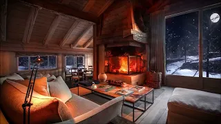 Beautiful music, cozy house, fireplace 🔥 moon and snow / Красивая музыка, дом, камин 🔥 луна и снег