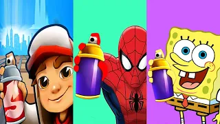 Subway Surfers Peru vs Subway Spider Run Super vs SpongeBob: Sponge on the Run Android Gameplay