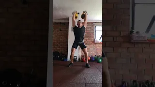 10 min  Kettlebell JERK 2x16kg