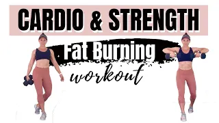 FAT BURNING CARDIO & STRENGTH HIIT WITH WEIGHTS - 60 Minute Dumbbell Workout At Home