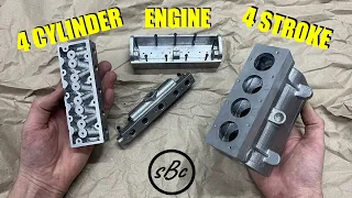 HOMEMADE 4 cylinder 4 stroke ENGINE (+ENG SUB)