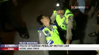 Pebalap Liar Tabrak Polisi saat Dirazia