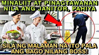 MINALIIT AT PINAGTAWANAN NILA ANG JANITOR, PAHIYA SILA NG MALAMAN NA ITO PALA ANG BAGO NILANG BOSS!