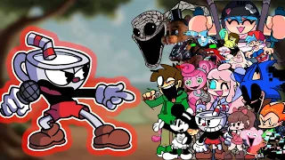 FNF Snake Eyes(Vs Cuphead) But Different Characters Sing It🎵 Everyone (Indie Cross)