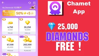 FREE 25,000 Diamonds in 2 minutes video in Chamet App par Diamonds kaise badhaye - English