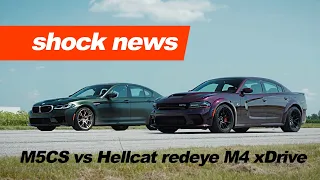 BMW M5CS VS SRT Hellcatt Redeye 800 сил - шок! M4 xDrive G82 0-100!!