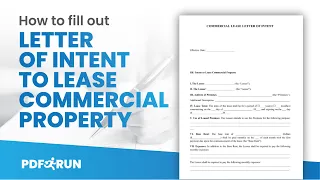 How to Fill Out Letter of Intent to Lease Commercial Property Online | PDFRun