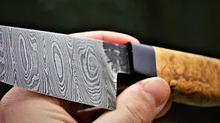 KNIFE for my WIFE!! knifemaking~making a damascus kitchen knife