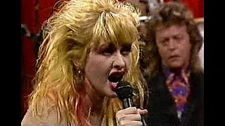 Cyndi Lauper & Rick Derringer 10-16-86 two songs late night TV performance